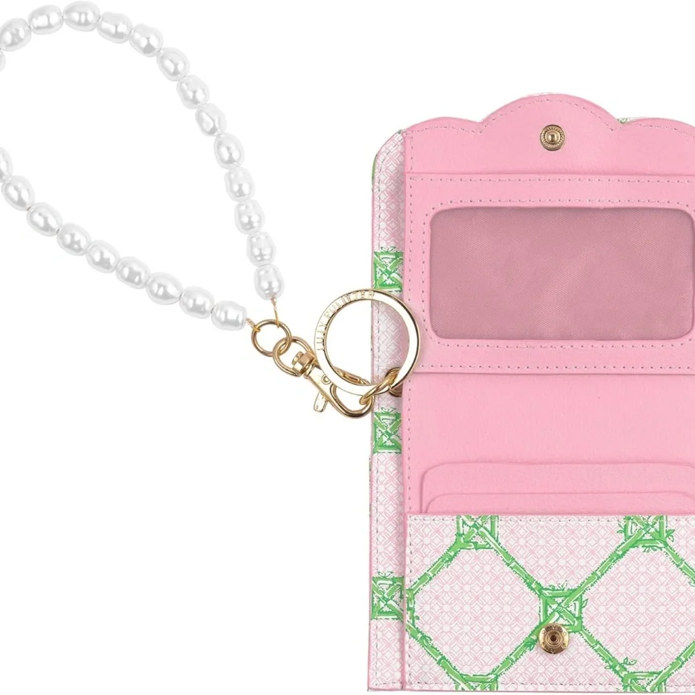 NWT Lily Pulitzer Snap Card Case with Pearl Strap - Picture 2 of 4